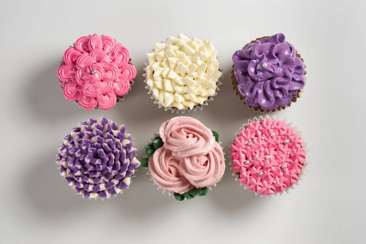 cupcakes with piped buttercream