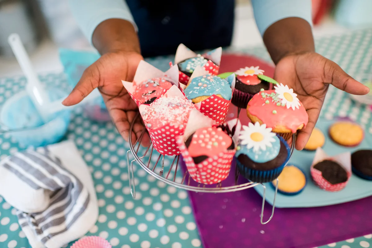 plate of cute cupcakes