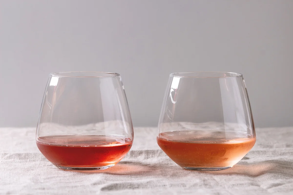 Two glasses of rose wine