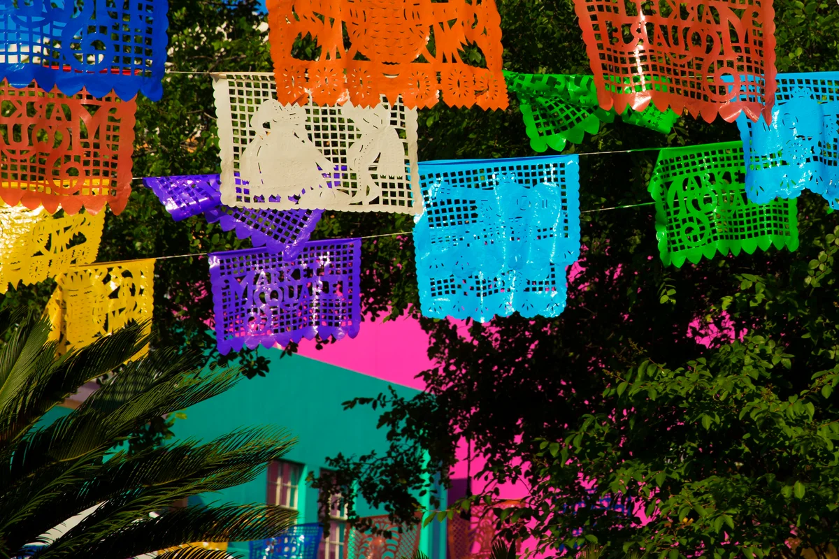 colorful fiesta flags