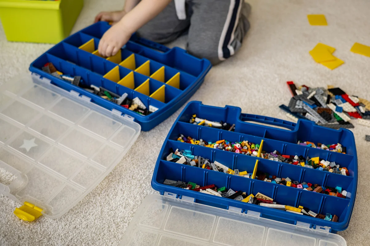 compartmentalized toy bins