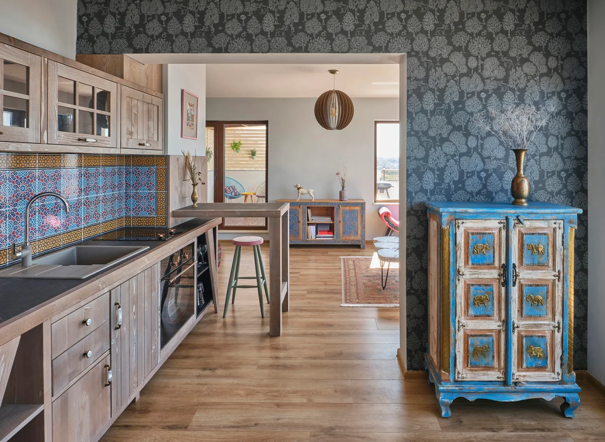 patterned kitchen