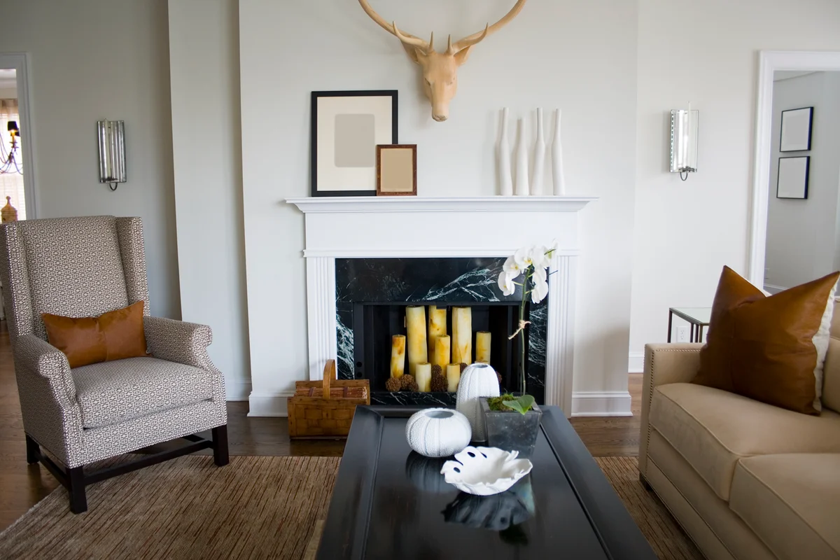 decorated fireplace