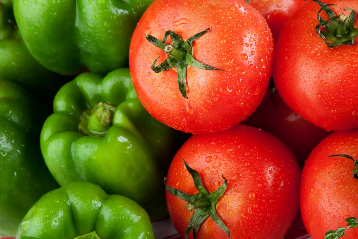 peppers and tomatoes