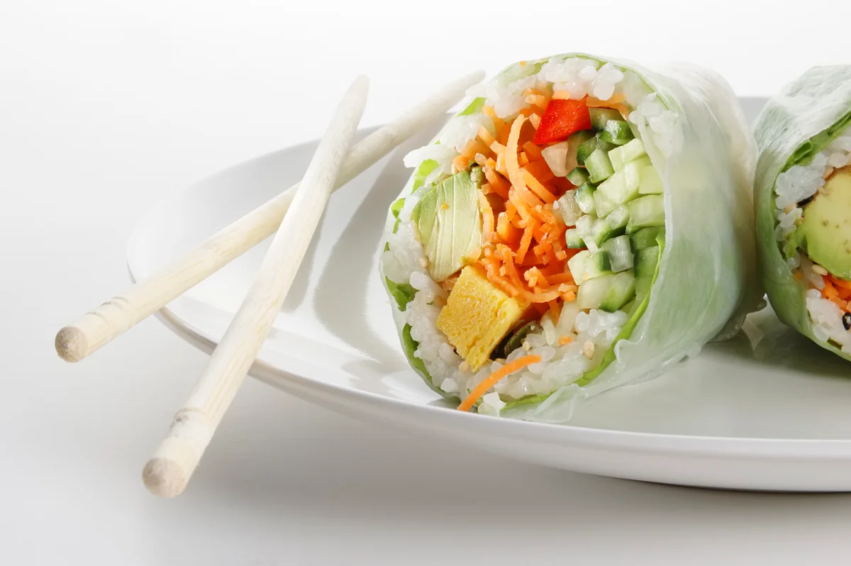 rainbow veggie spring rolls
