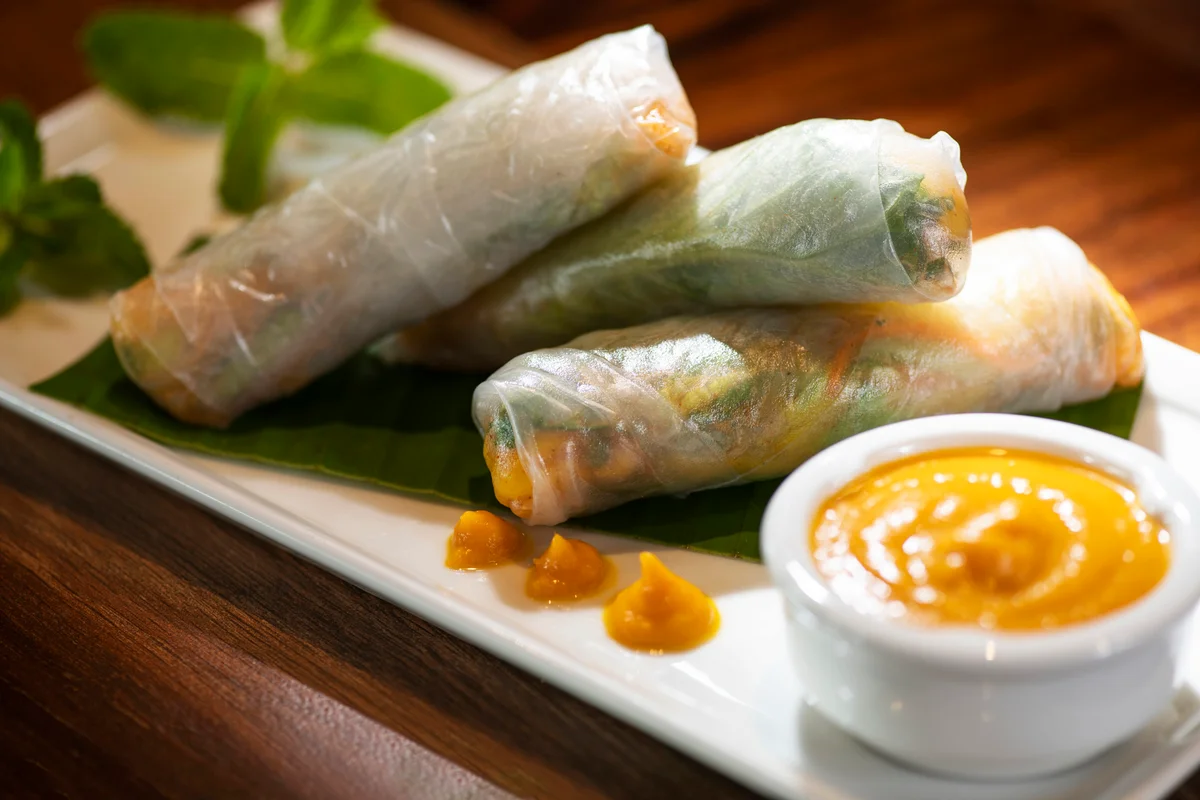 Vietnamese chicken spring rolls
