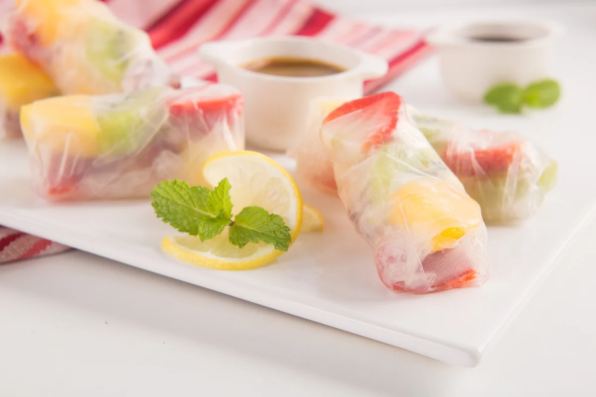 fruit filled spring rolls