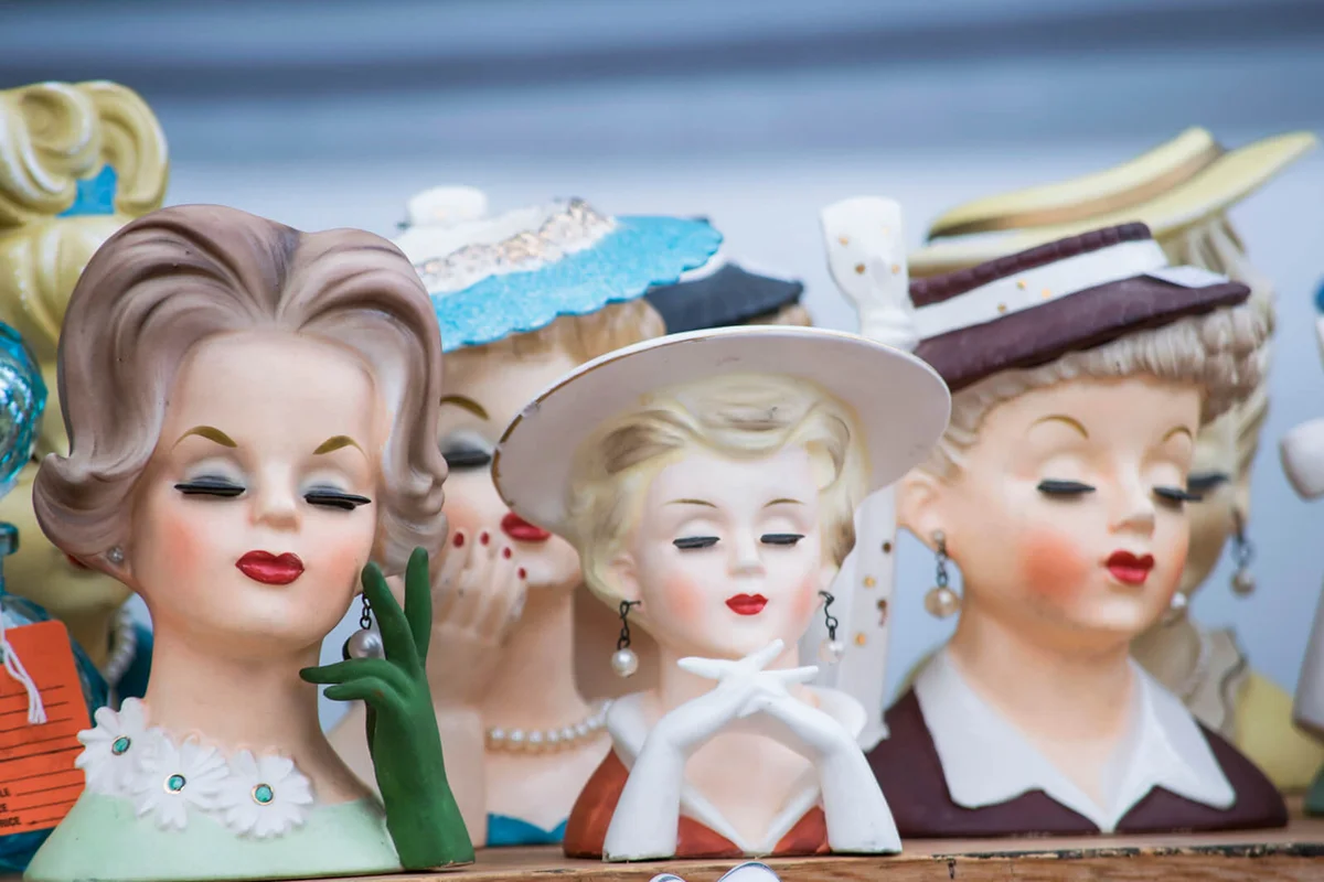 Vintage womens head vases from the 50s