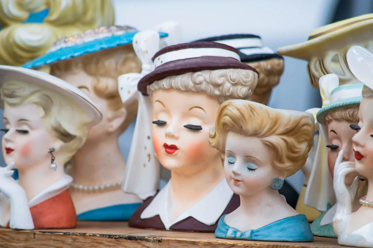Vintage womens head vases from the 50s