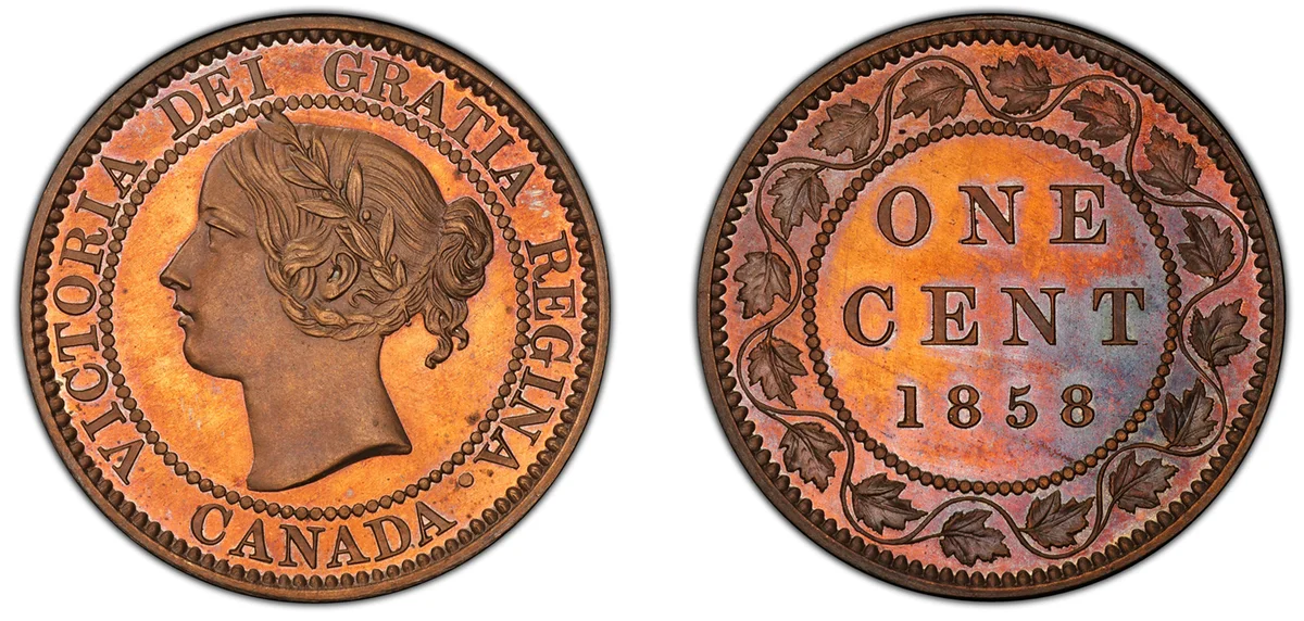 Victoria copper-nickel Specimen Pattern Cent 1858