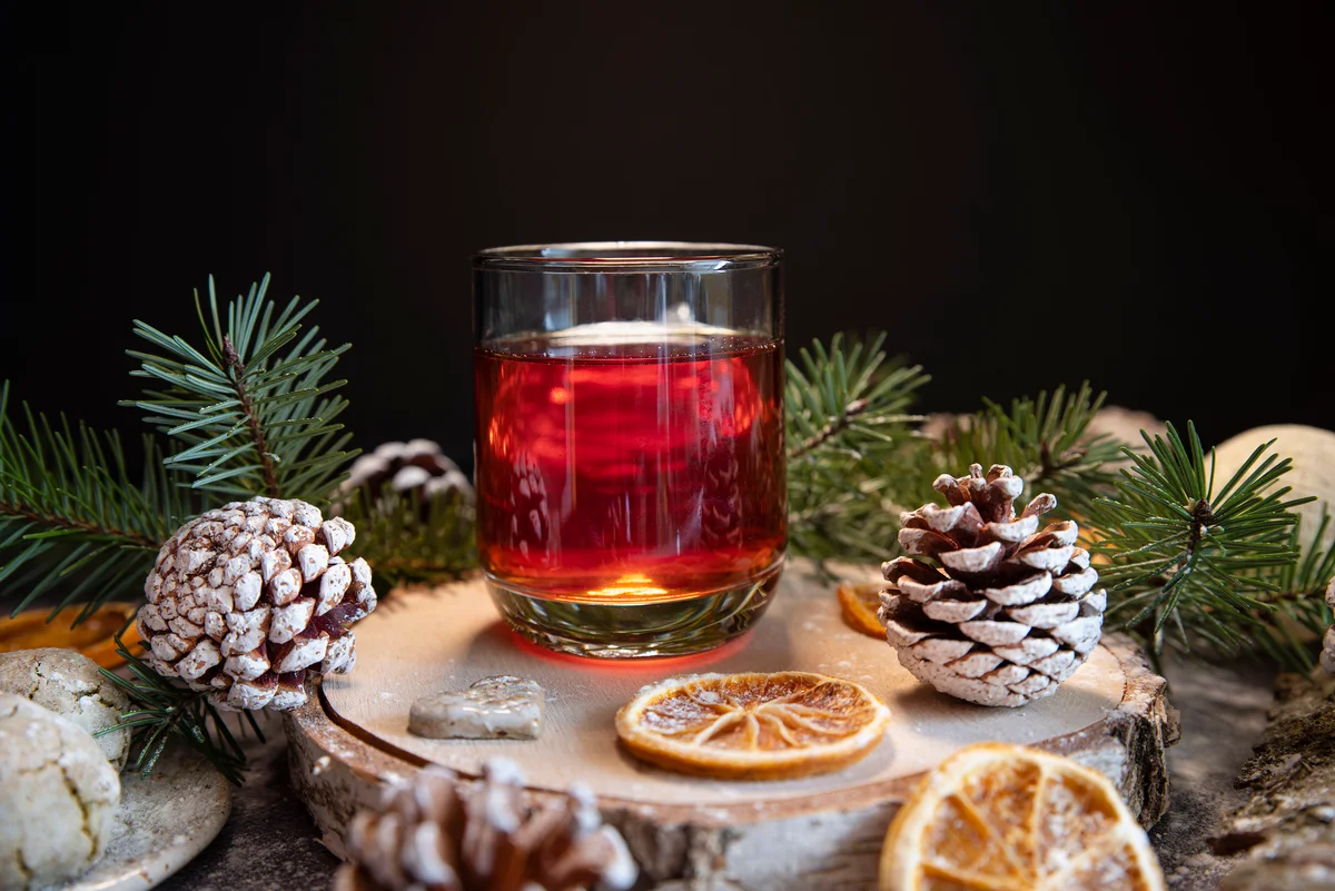 pine cones and cocktail