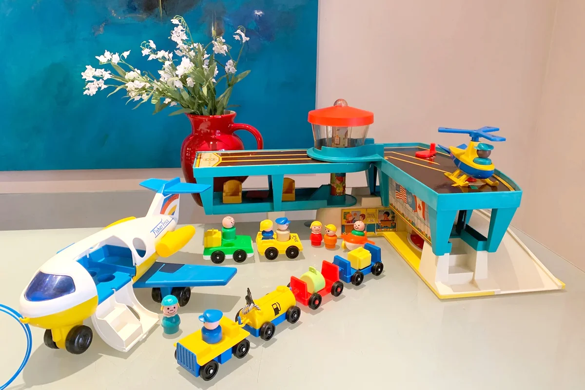 Vintage Fisher Price Play Family Deluxe Little People Airport
