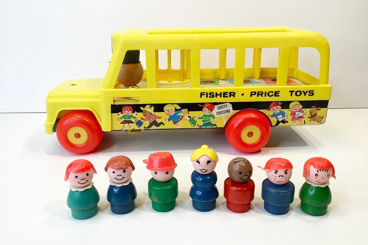 Vintage Fisher Price little people school bus 70’