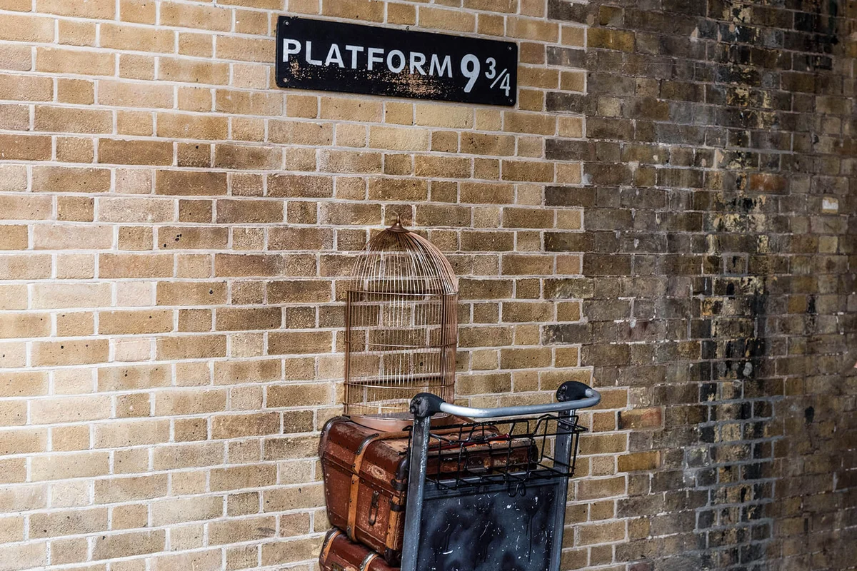 Famous fictional Platform 9 and 3/4s Kings Cross Station