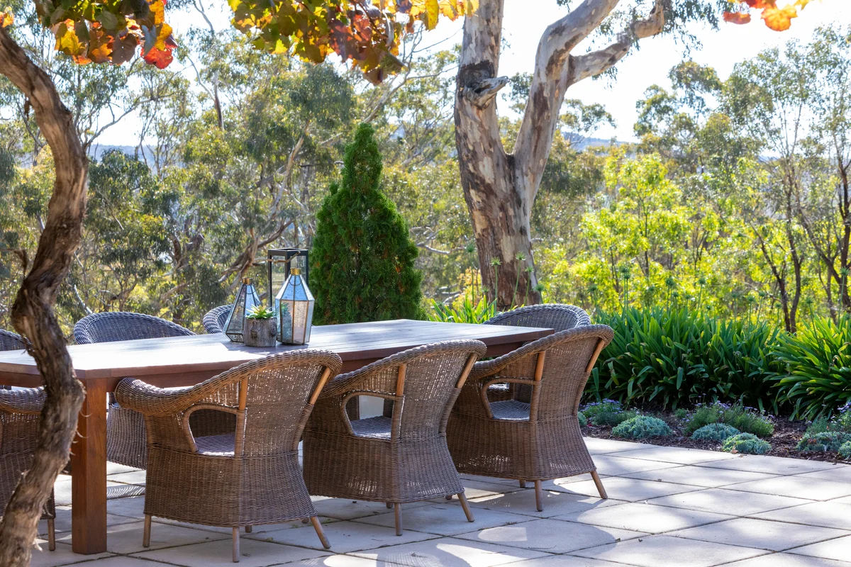 lanterns on outdoor table