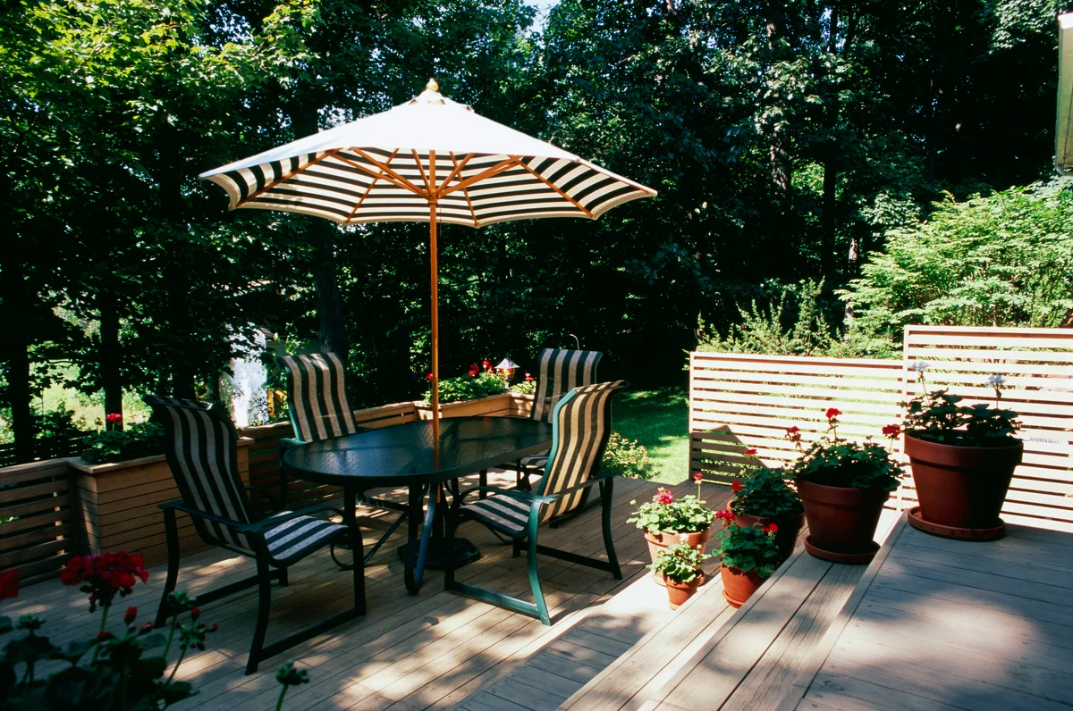 preppy prints on outdoor table