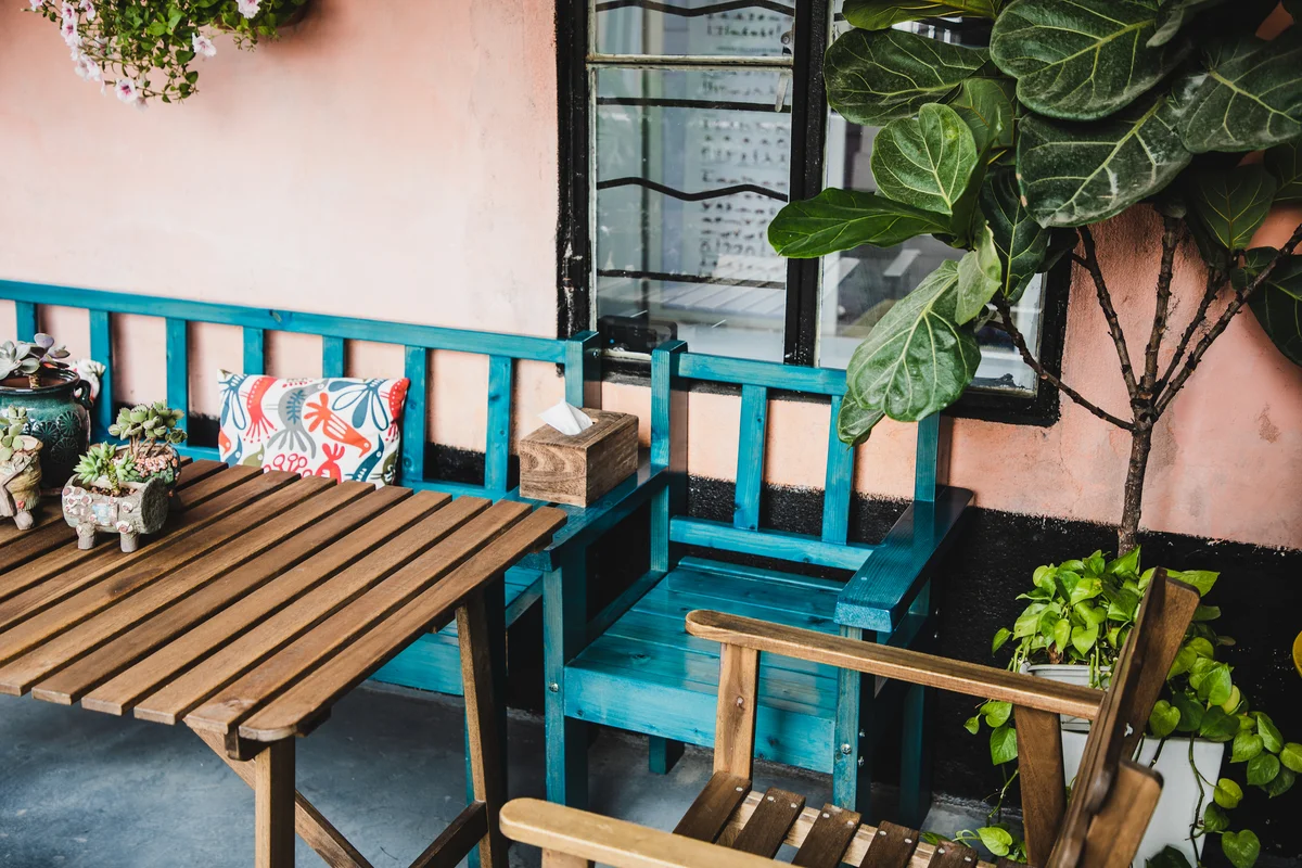 table with cute planters