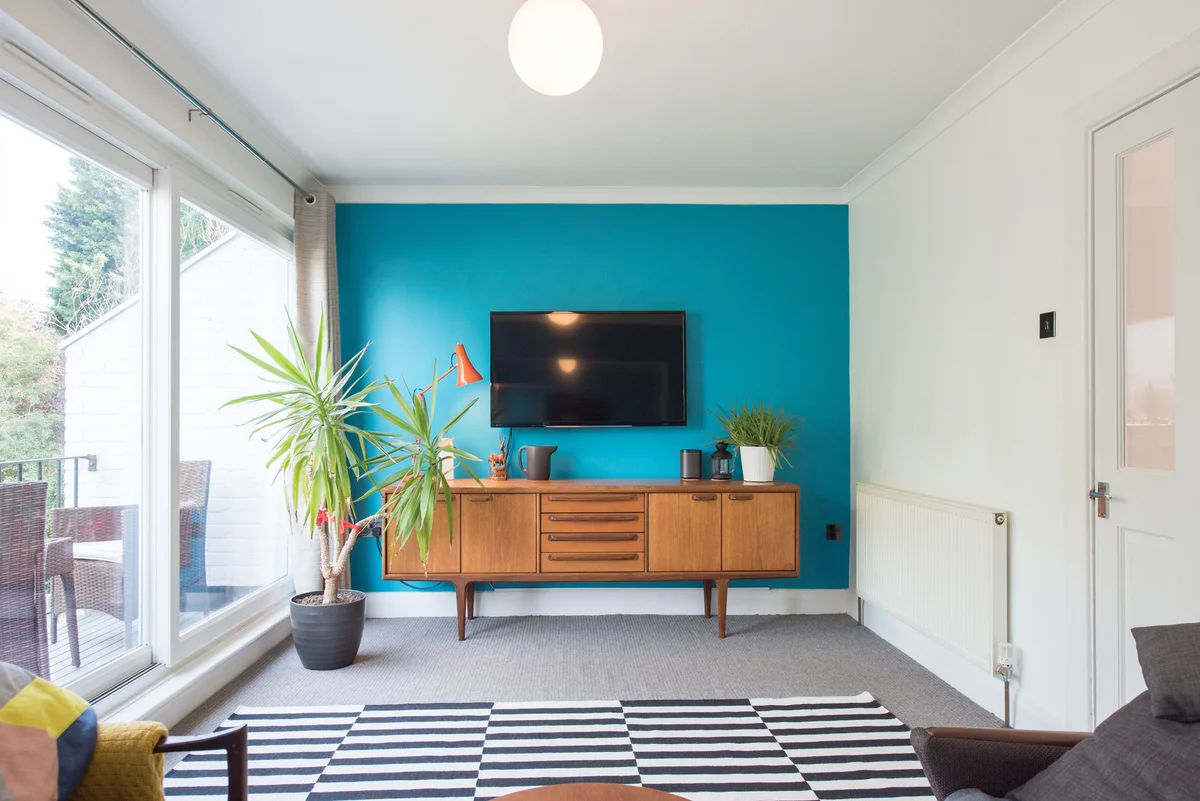 accent wall with television