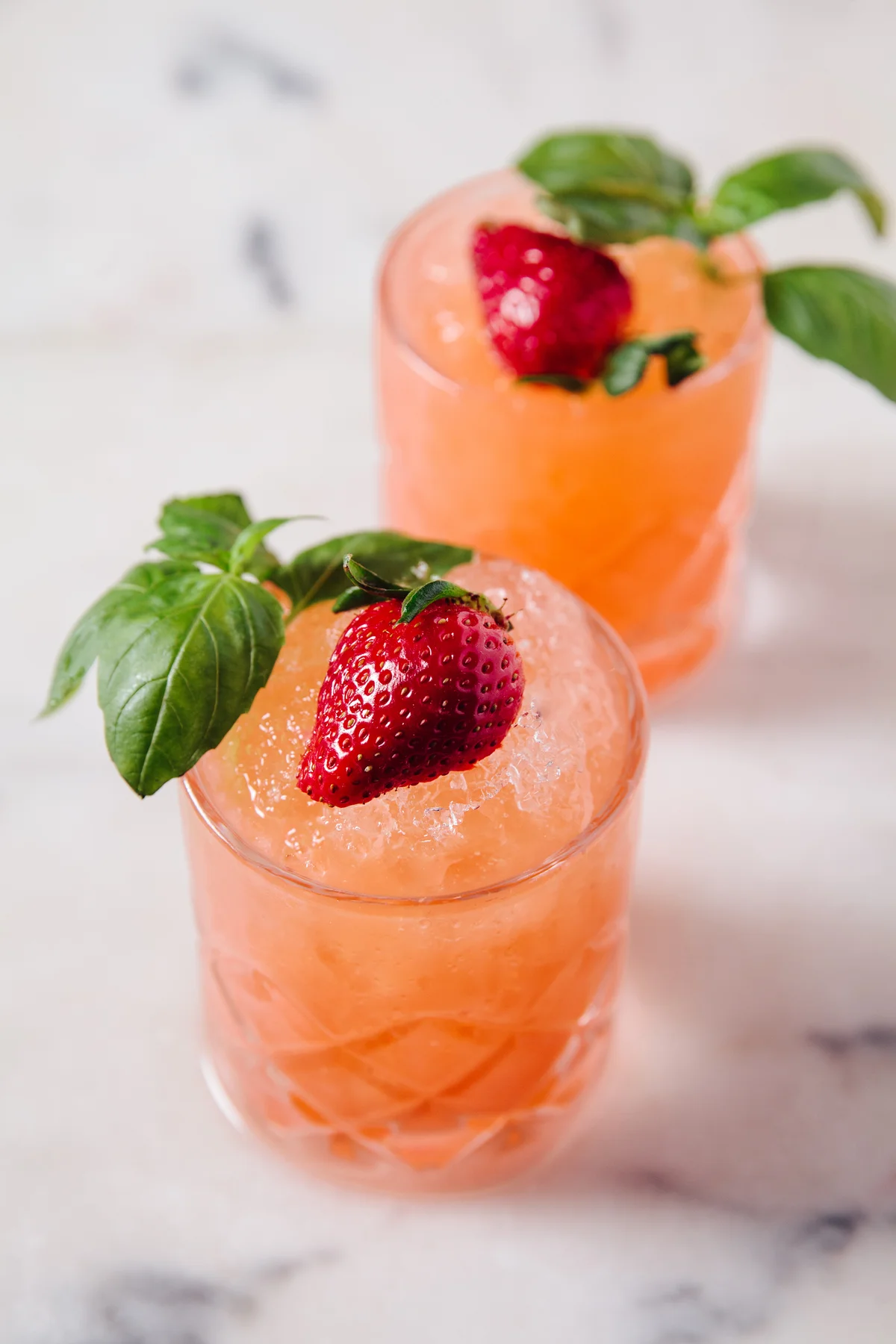 Strawberry basil mocktail margarita