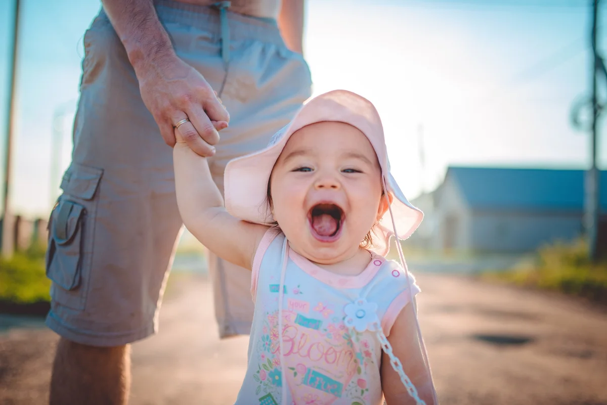 Happy baby outside