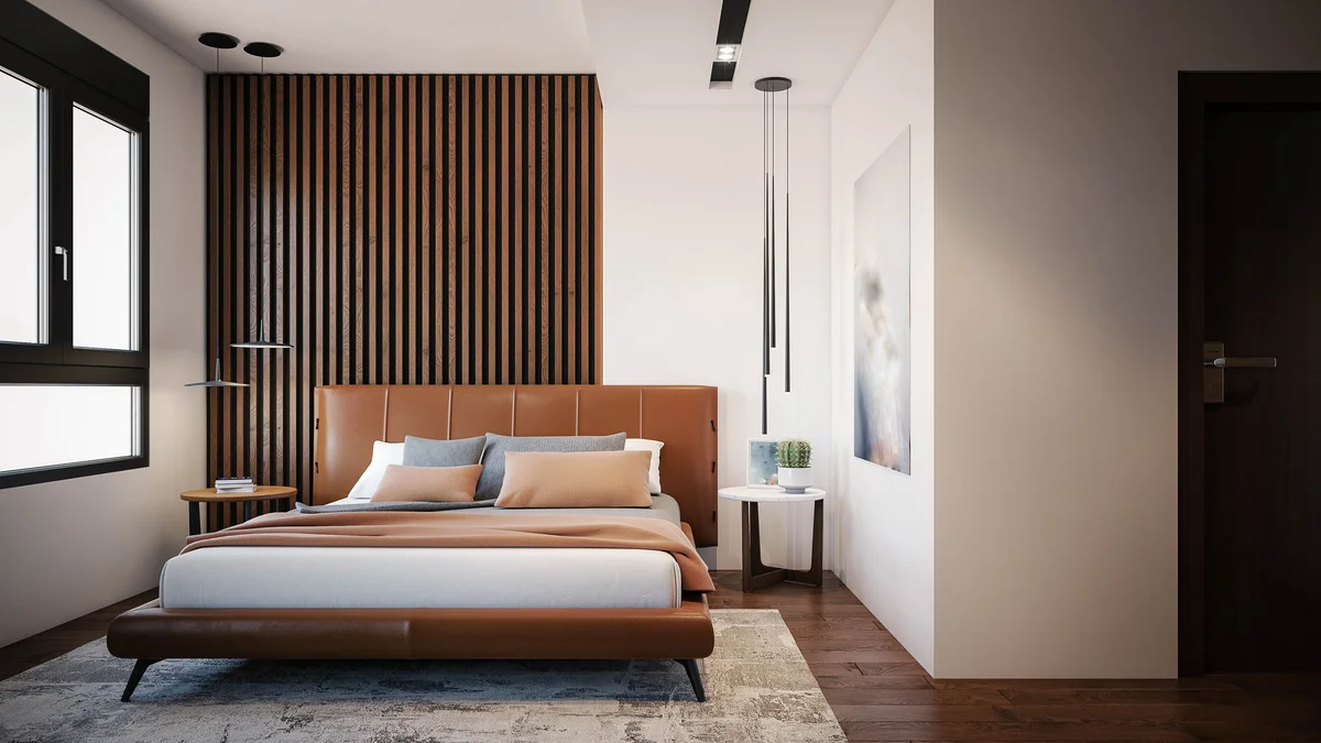 painted wall behind slats