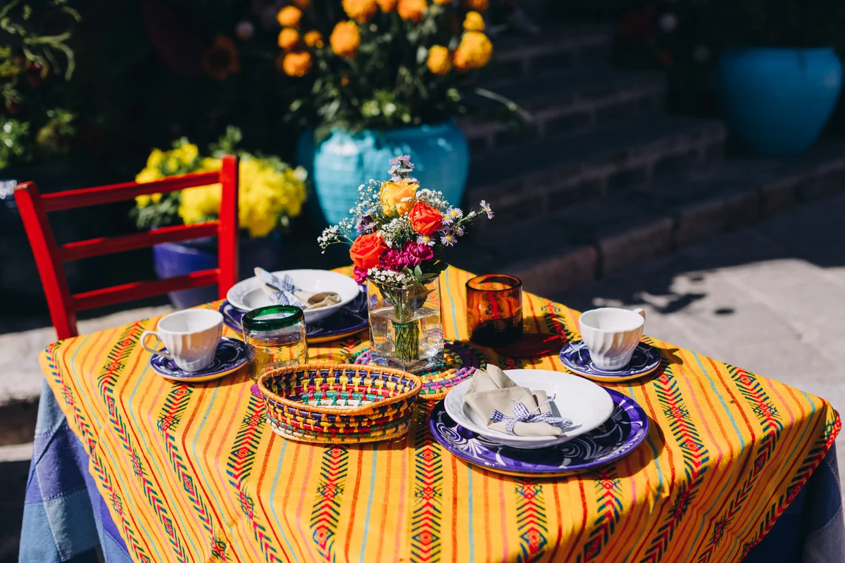 colorful table setting