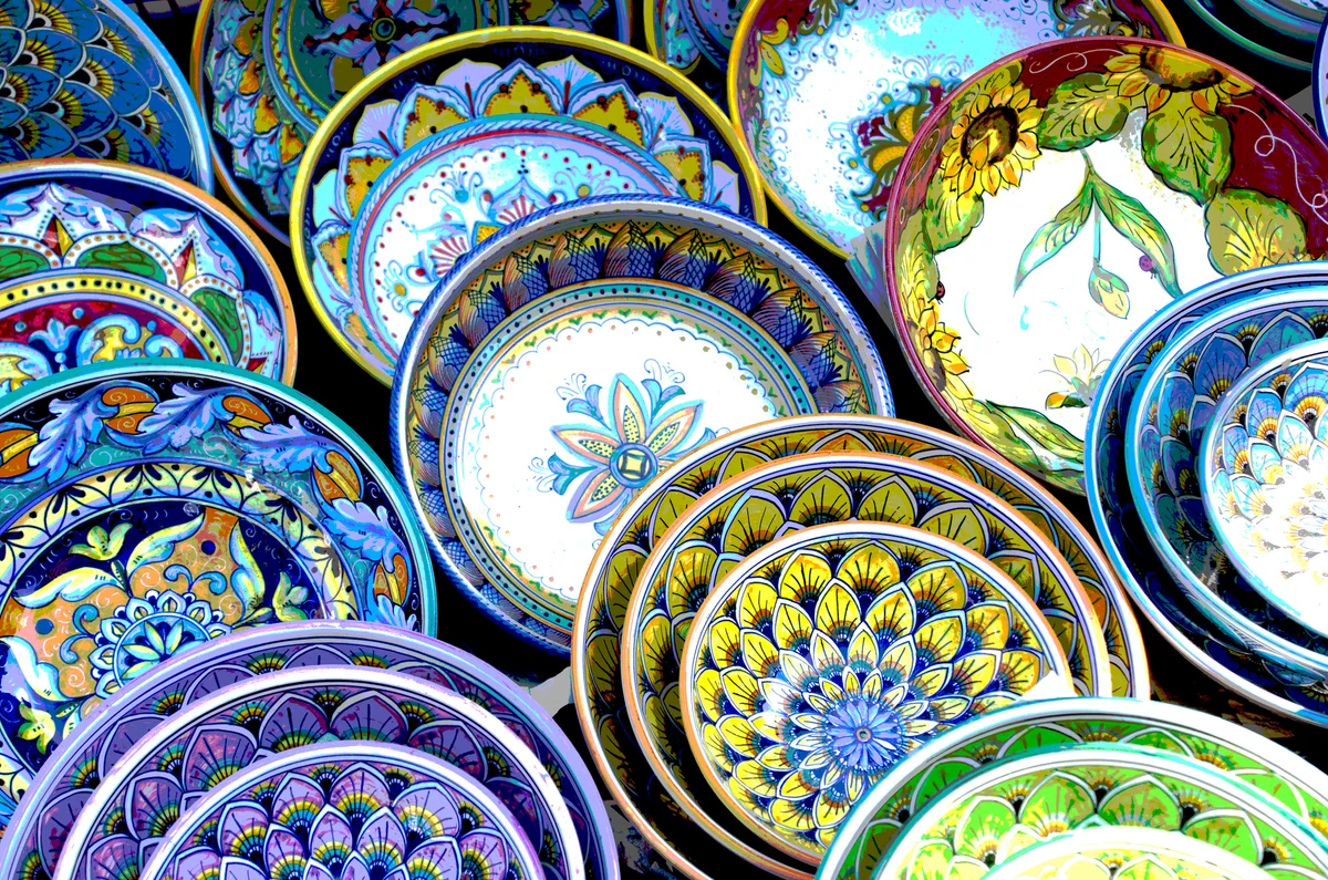 colorful dishware
