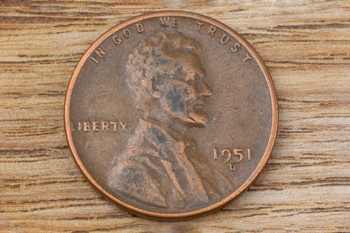 1951 Lincoln Wheat Penny Coin Front Side