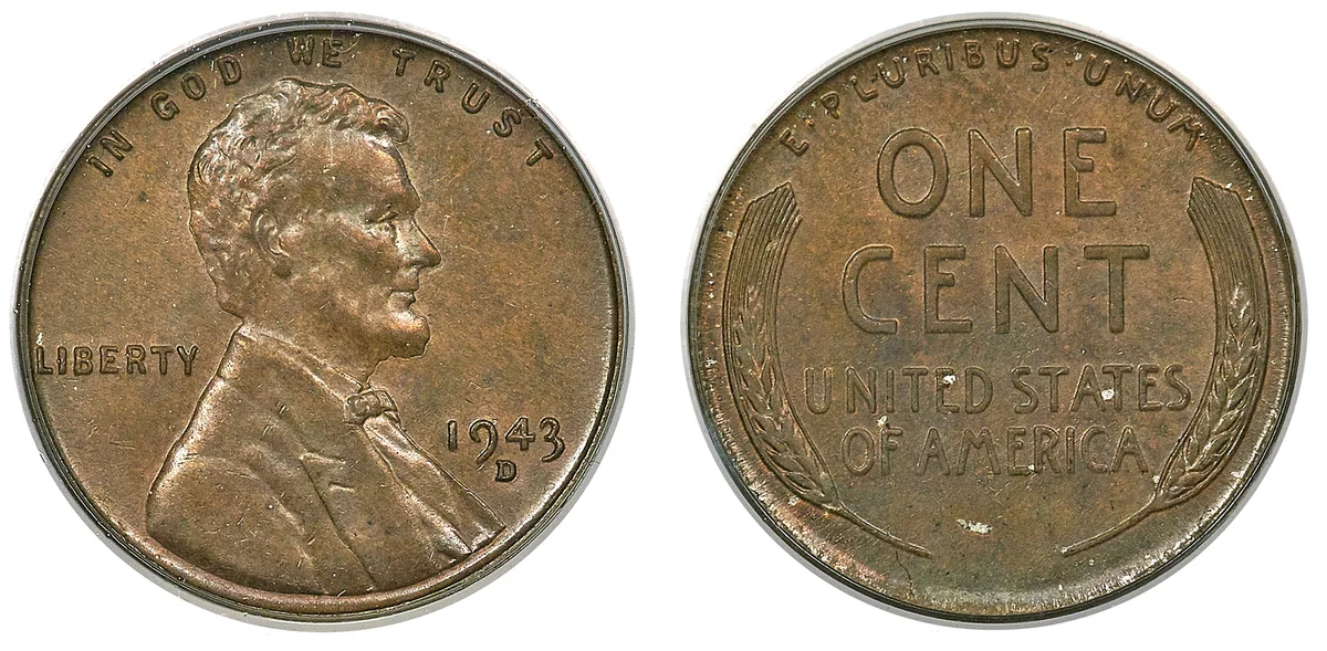 1943-D 1C Struck on a Bronze Planchet MS64 Brown PCGS