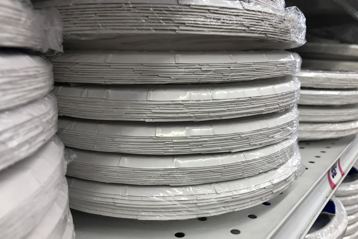 Paper plates stacked