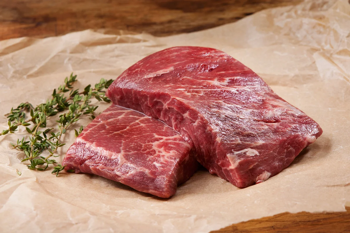 Seasoning Raw Flat Iron Steaks