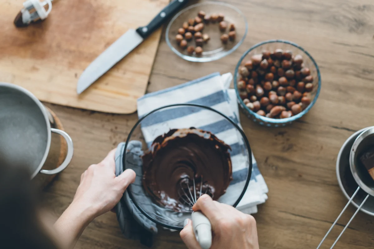 whisking cake batter