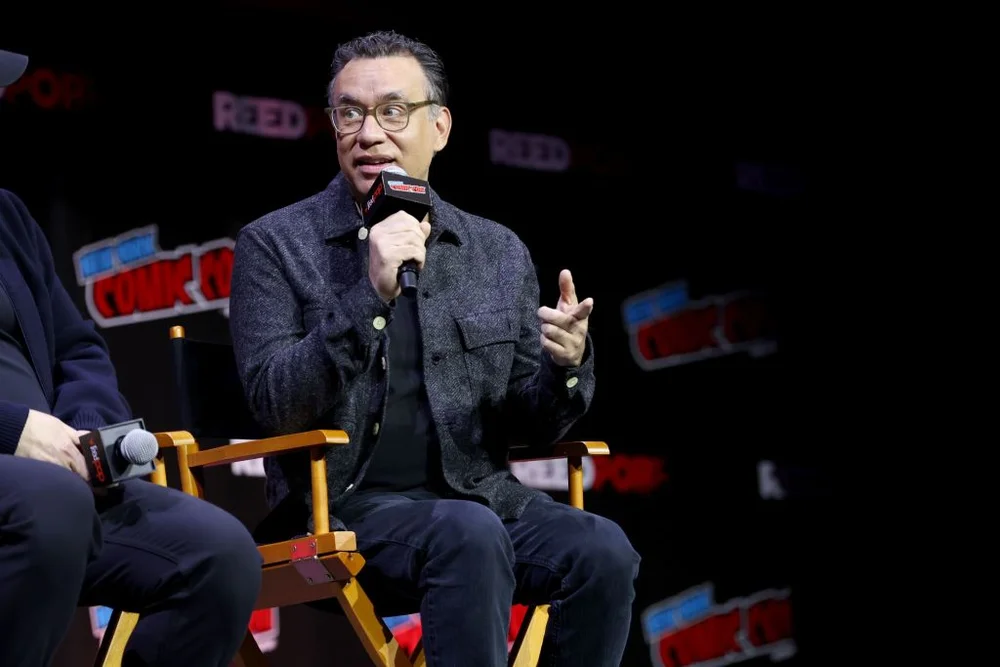 NEW YORK, NEW YORK - OCTOBER 08: Fred Armisen speaks onstage during a panel for Netflix's Wednesday at New York Comic Con on October 08, 2022 in New York City.