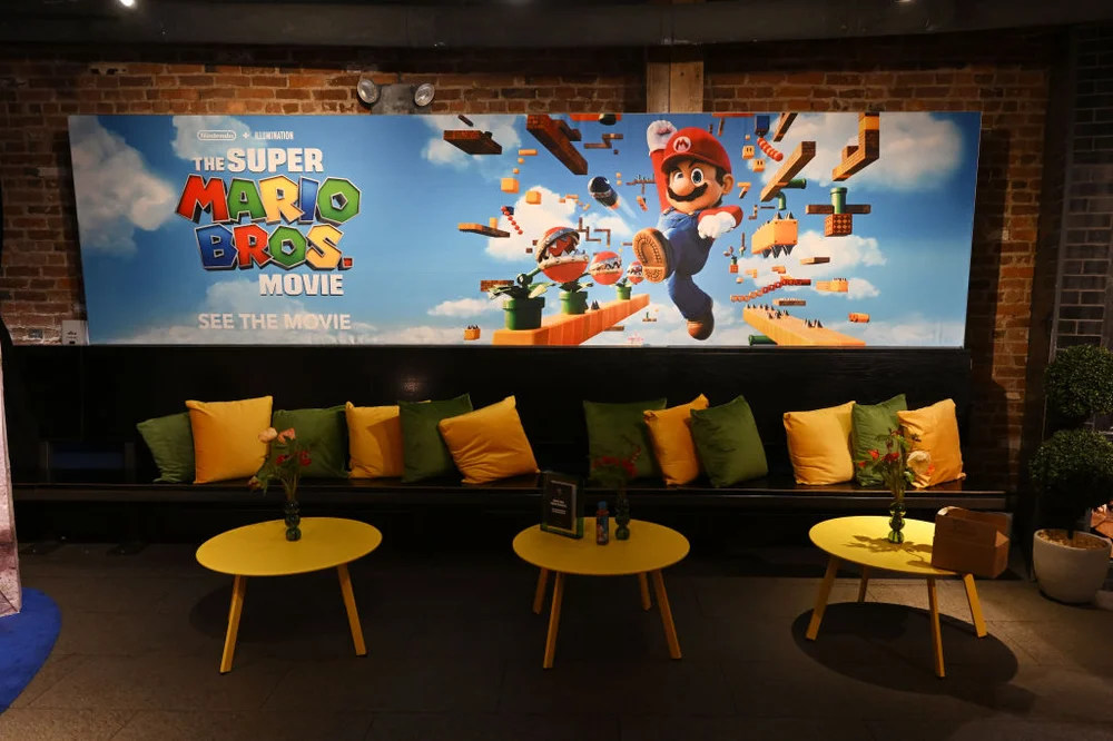 BROOKLYN, NEW YORK - MARCH 30: A general view of atmosphere as Nintendo, Illumination Entertainment, and Universal Pictures presents THE SUPER MARIO BROS. MOVIE Shake Shack Kickoff Event at Shake Shack on March 30, 2023 in Brooklyn, New York.