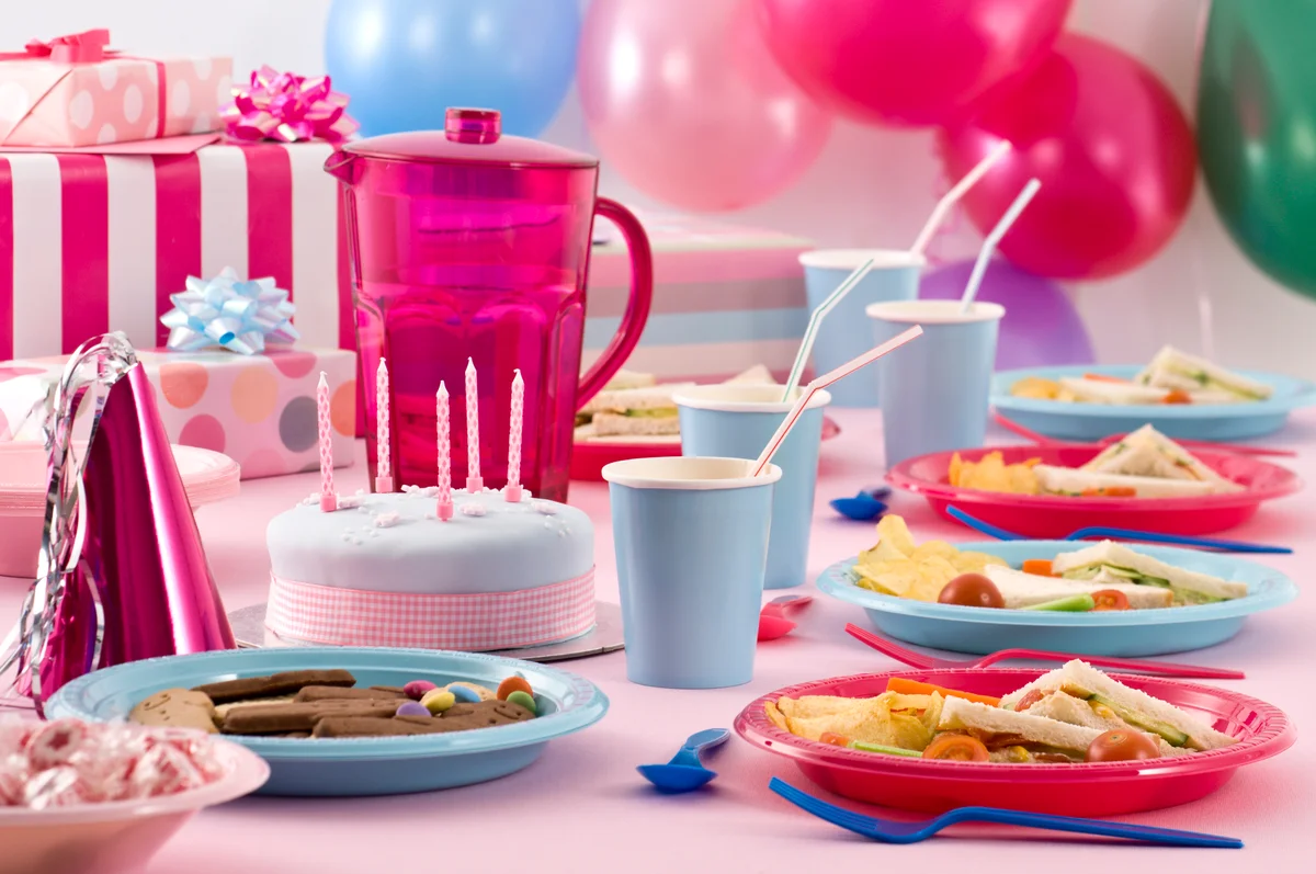 pink party setup