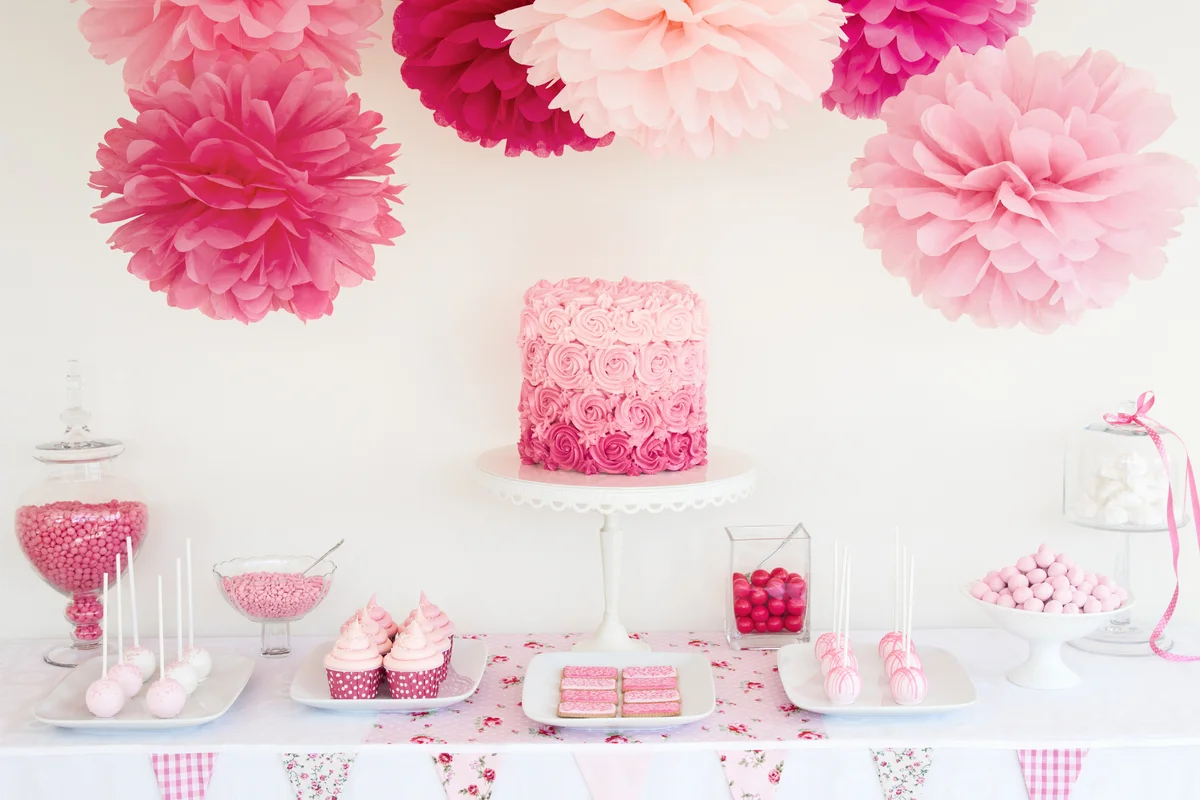 pink dessert table
