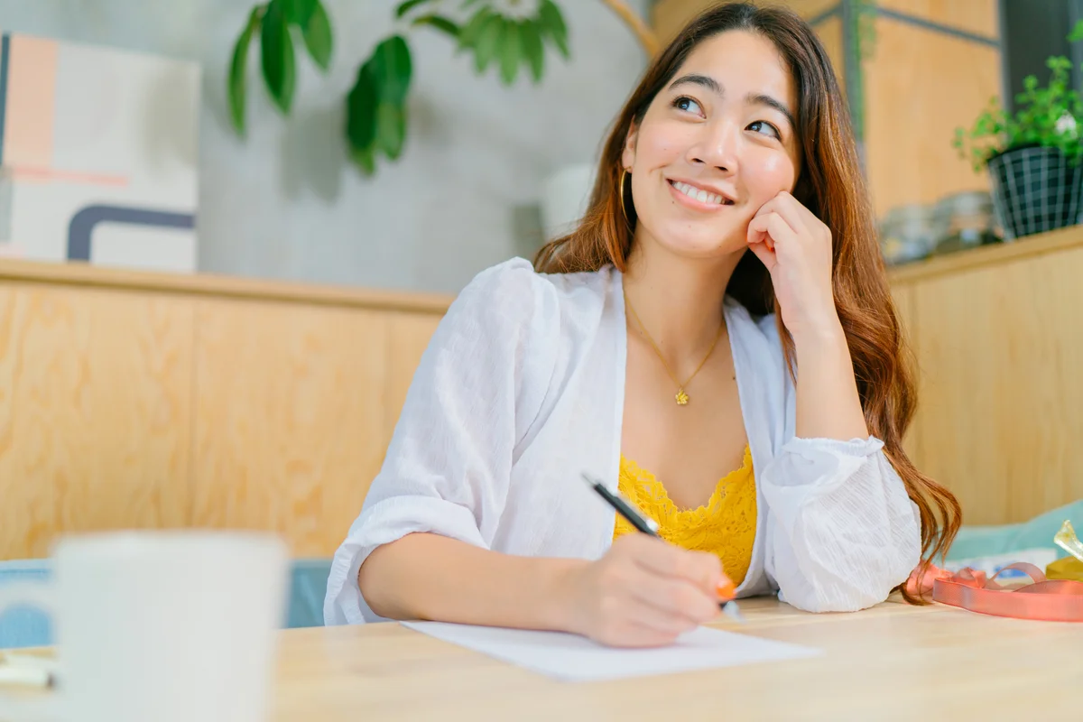 Woman writing a letter