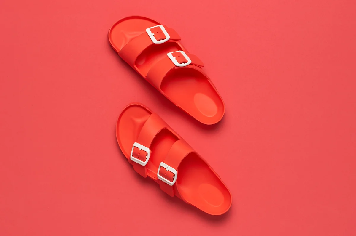 EVA red Birkenstocks