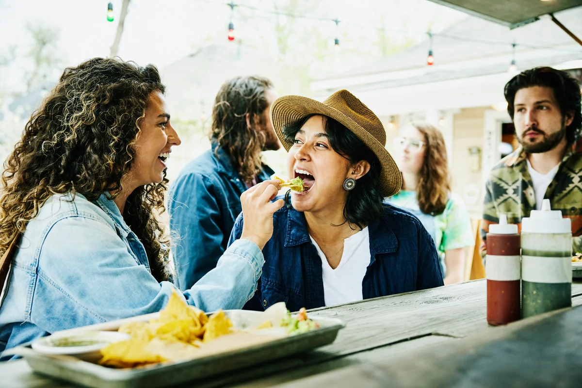 two women at a food truck