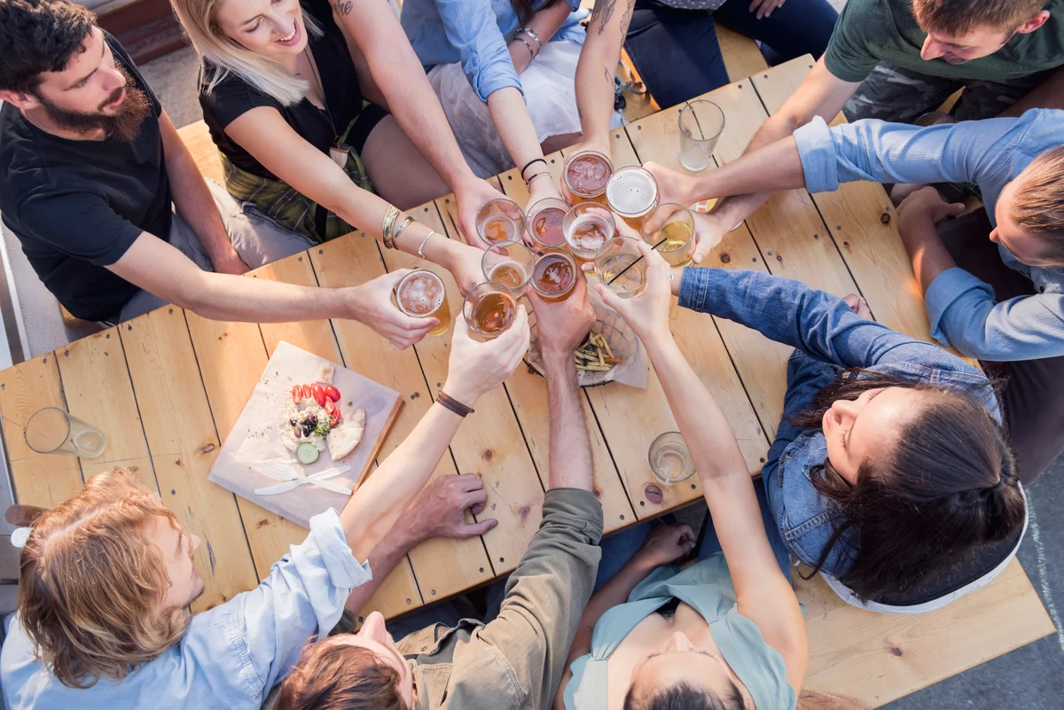 friends toasting