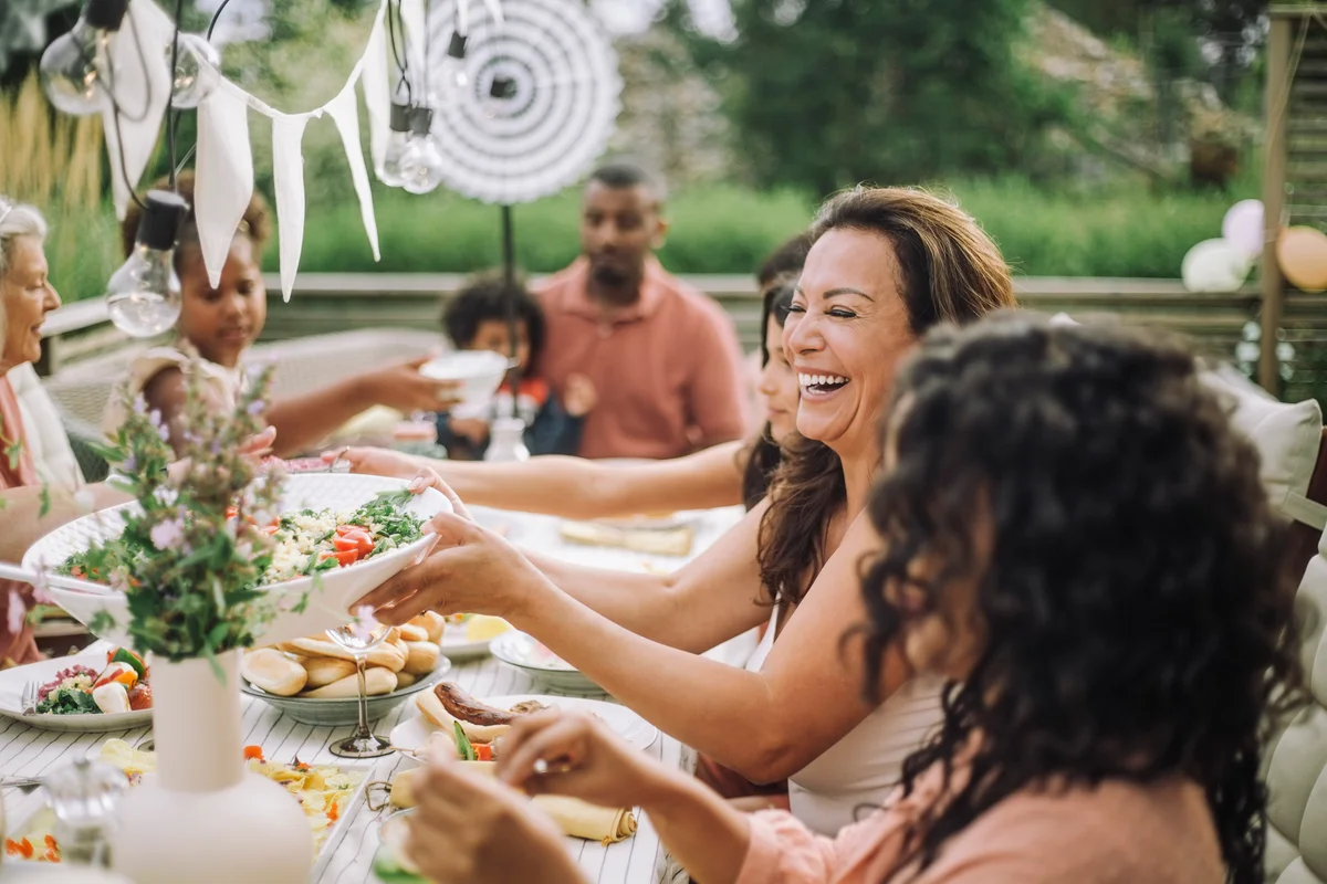 dining family style outdoors