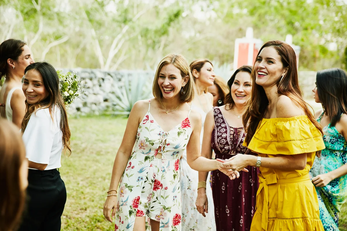 friends at a wedding shower