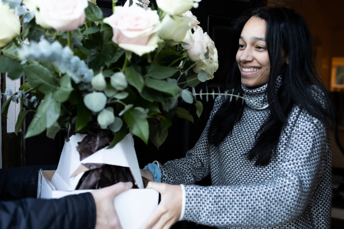 receiving flowers