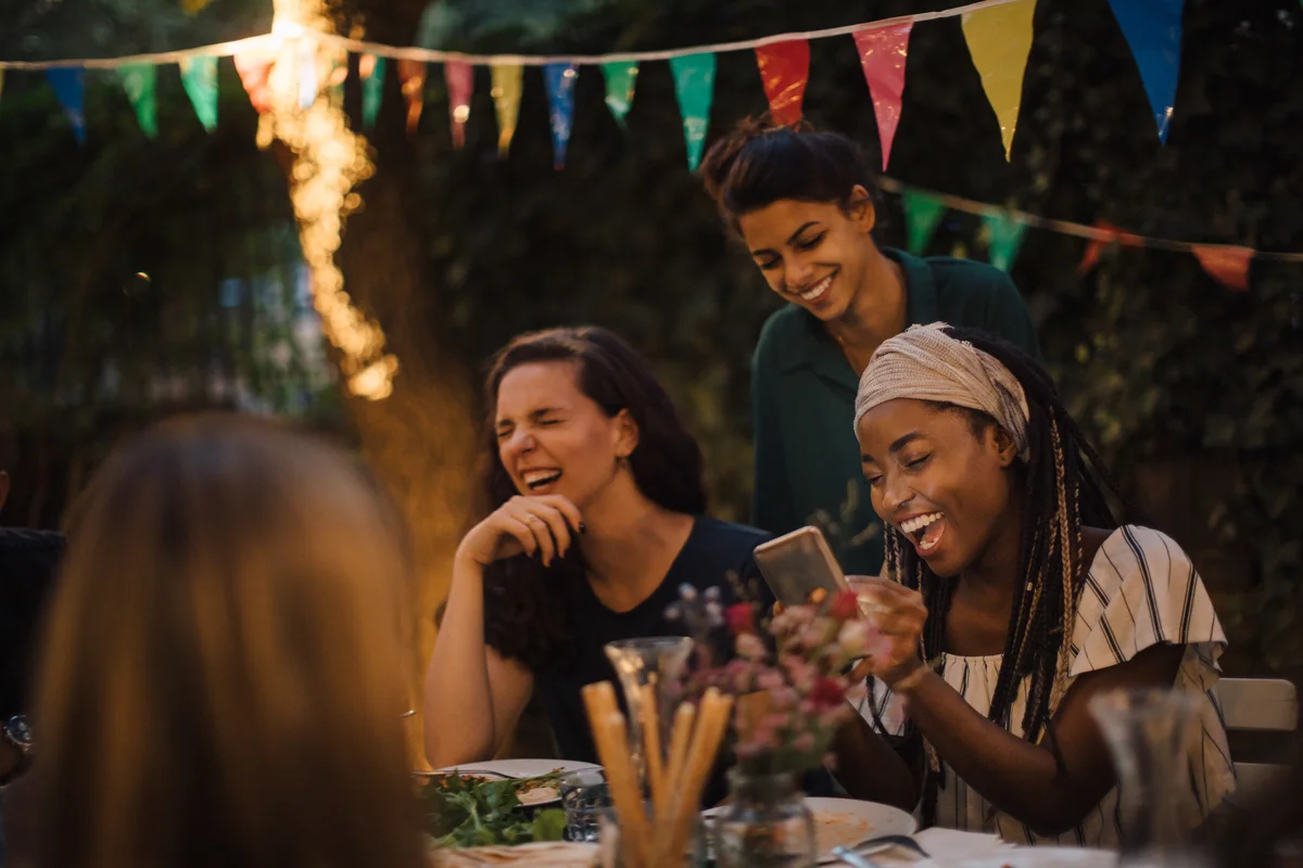 women at a garden party