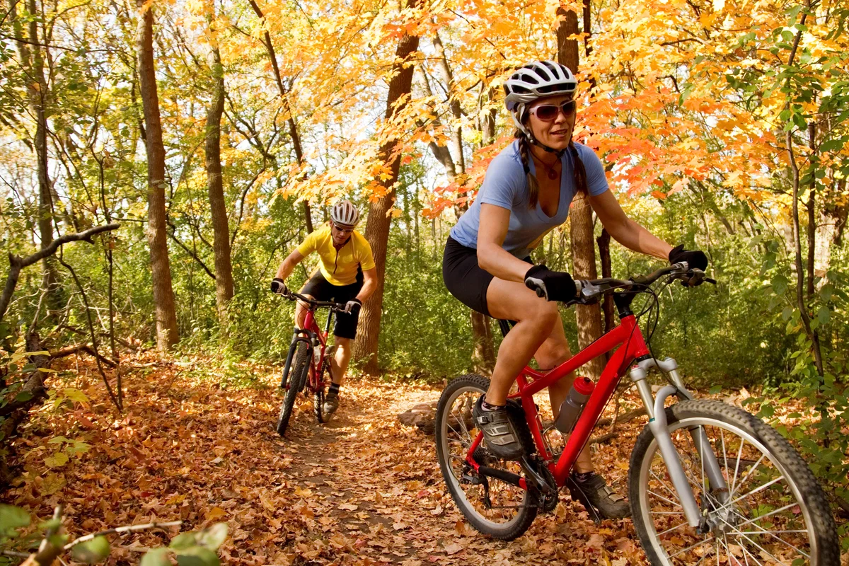 Minnesota mountain biking couple