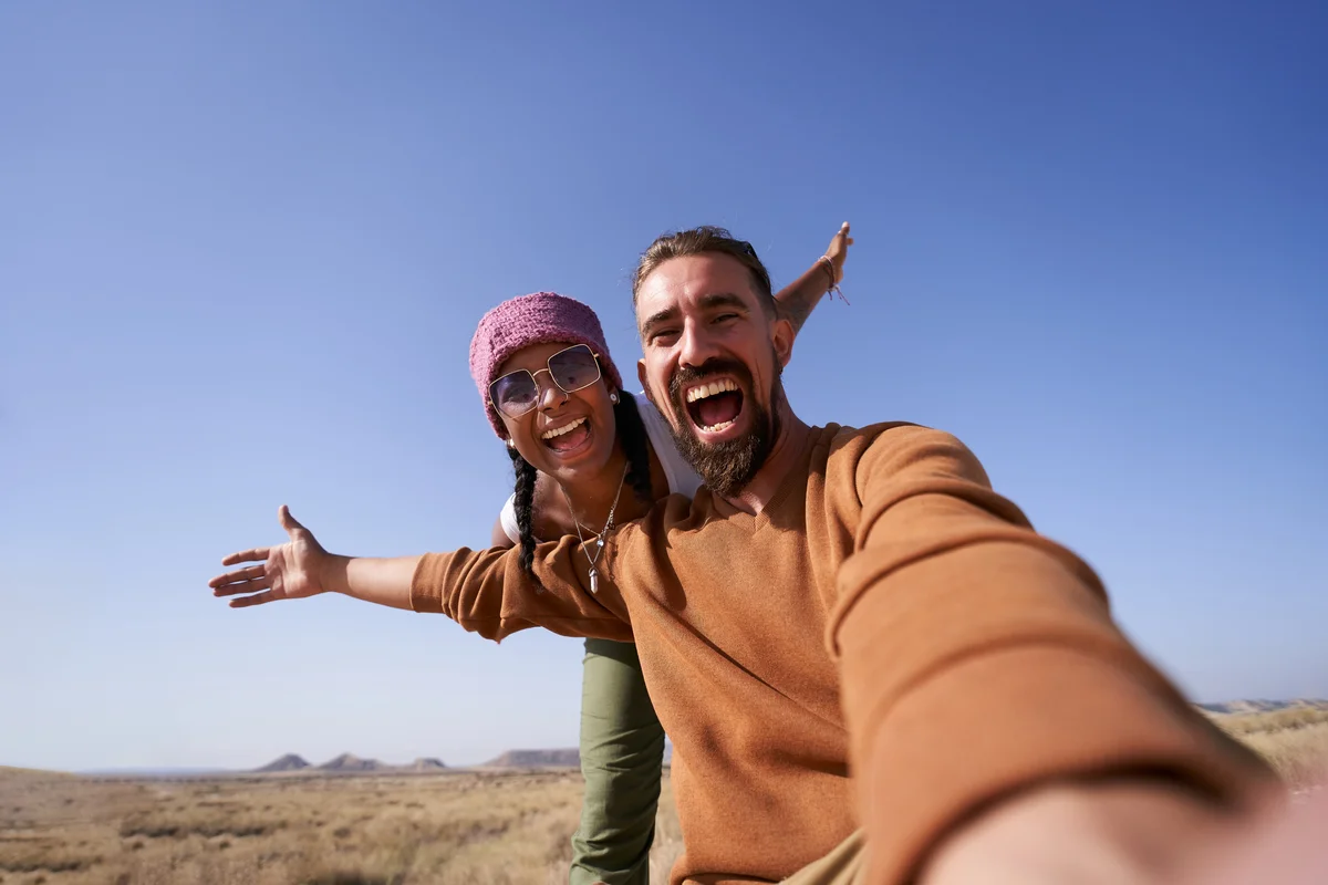 Nevada couple in desert