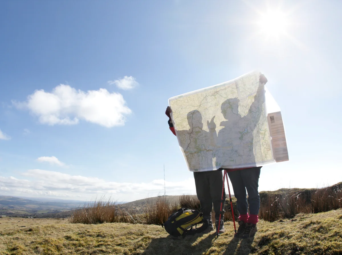 Couple looking at map