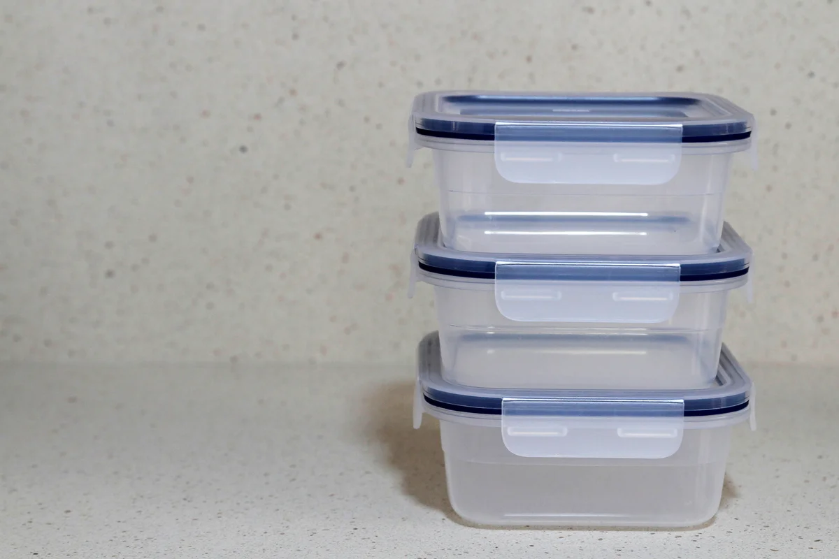 small plastic storage bins