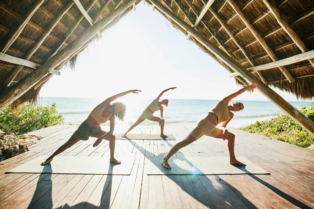 women doing yoga