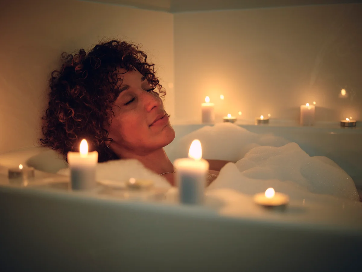 woman relaxing in a bath